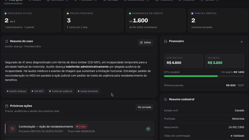 Ficha completa do cliente